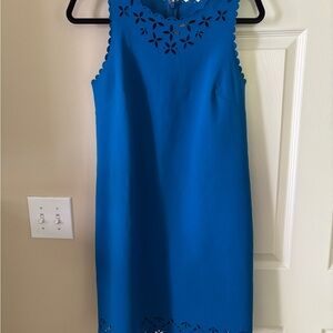 J. Crew Vibrant Blue Midi Dress with Cutout Details